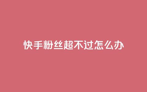 快手粉丝超不过1980怎么办 - 快手粉丝数量不超过1980该如何处理~ 第1张 快手粉丝超不过1980怎么办 - 快手粉丝数量不超过1980该如何处理~ 第1张