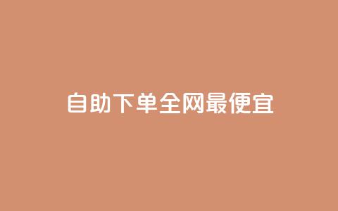 自助下单全网最便宜 - 全网最低价自助下单服务，尽享优惠购物体验! 第1张