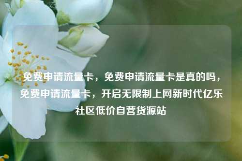 免费申请流量卡，免费申请流量卡是真的吗	，免费申请流量卡，开启无限制上网新时代亿乐社区低价自营货源站  第1张